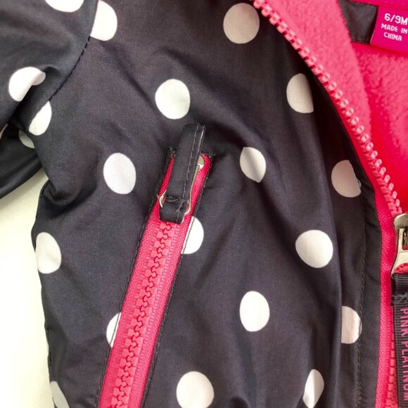 Pink Platinum Baby Girls' Infant 6-9m Polka Dot Outerwear Jacket, Fleece Lining - Picture 4 of 10